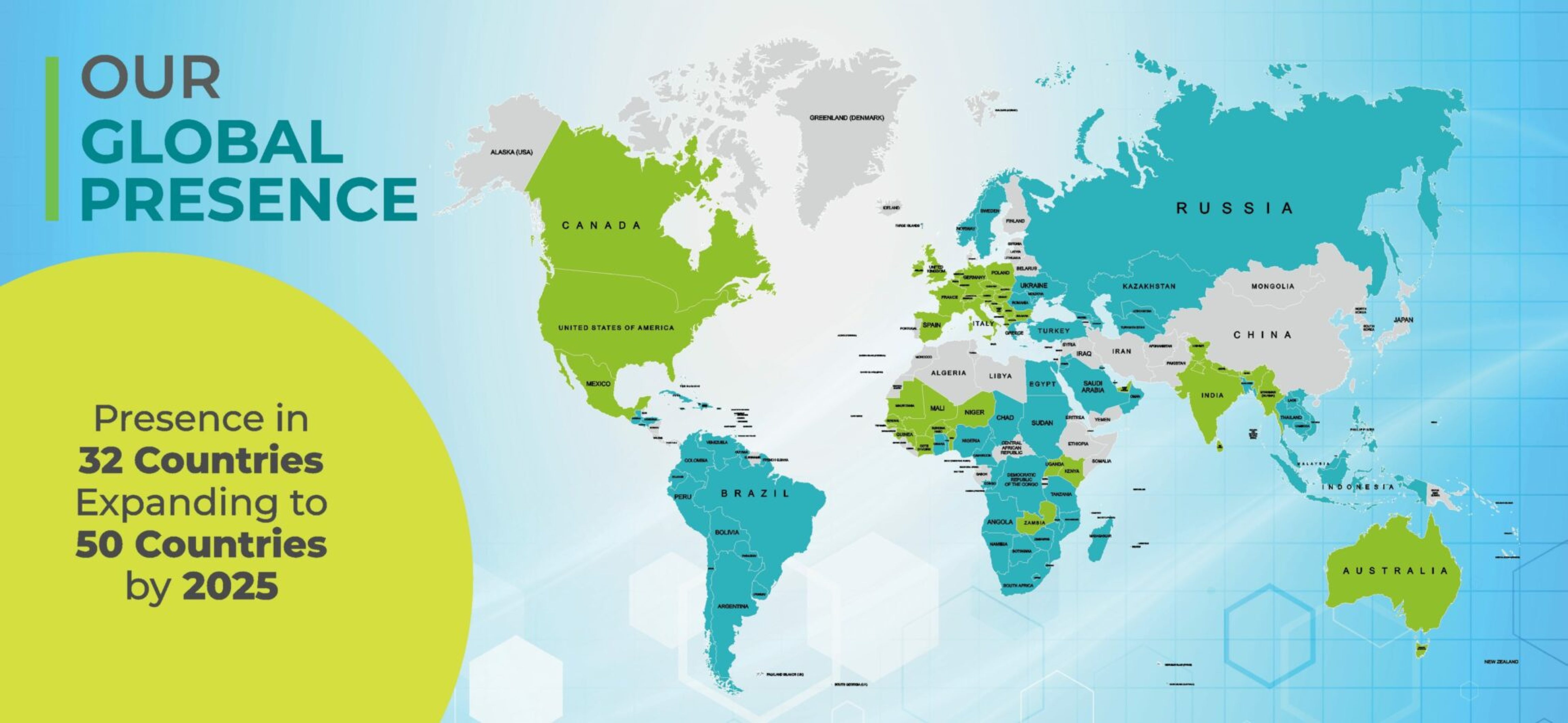 Presence in 32 Countries Worldwide